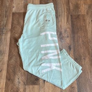 PINK Victoria’s Secret mint green cropped joggers capri sweats | XS